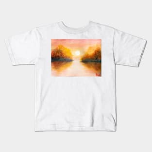 Autumn Sunset over lake Kids T-Shirt